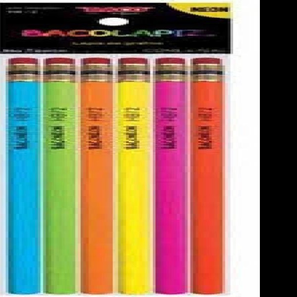 LAPIZ GRAFITO SMAD. 2 BACO BL.C6 COL. NEON C.75